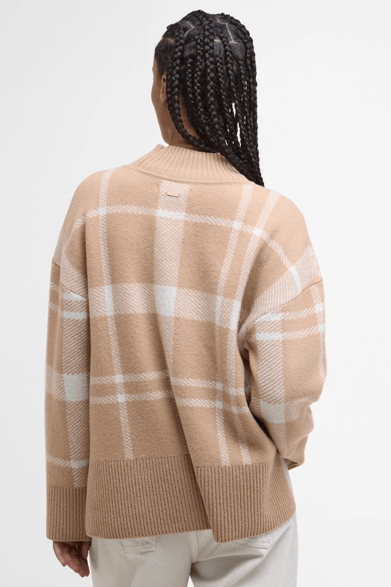 Sweater - Barbour - Harriet Tartan High - Neck Jumper - Archery Close