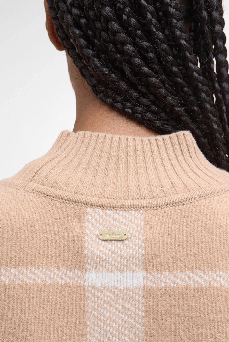 Sweater - Barbour - Harriet Tartan High - Neck Jumper - Archery Close