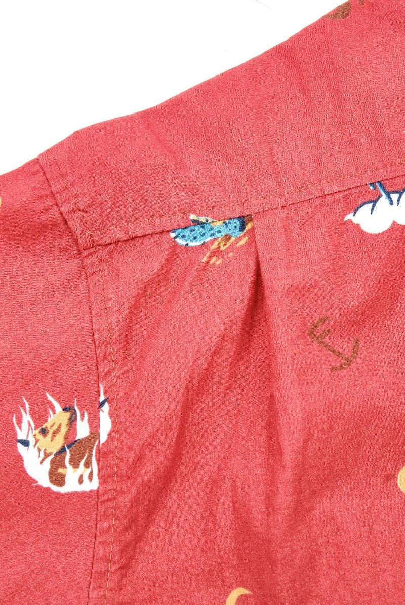 Freenote Cloth Hawaiian Orange Cowboy Shirt