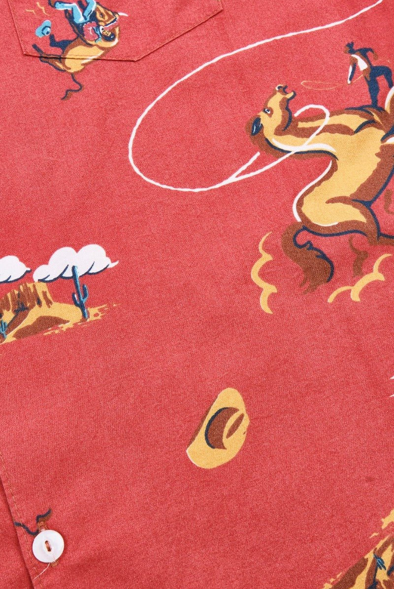 Freenote Cloth Hawaiian Orange Cowboy Shirt