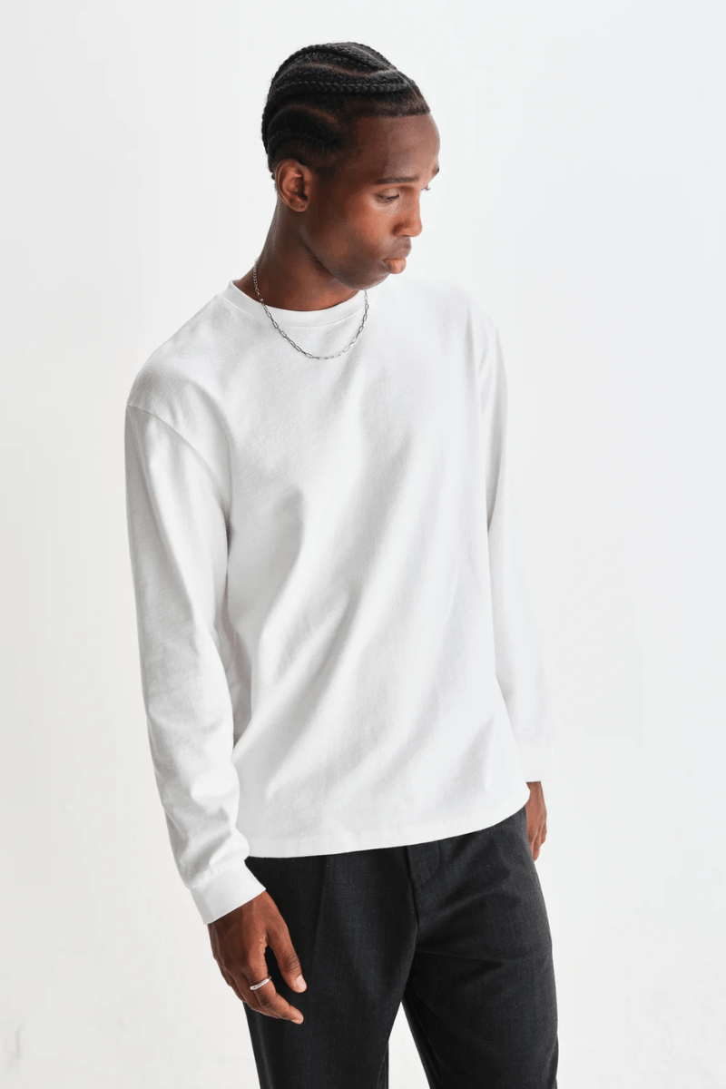 Shirts & Tops - Wax London - Hayden Long Sleeve T-Shirt in White - Archery Close