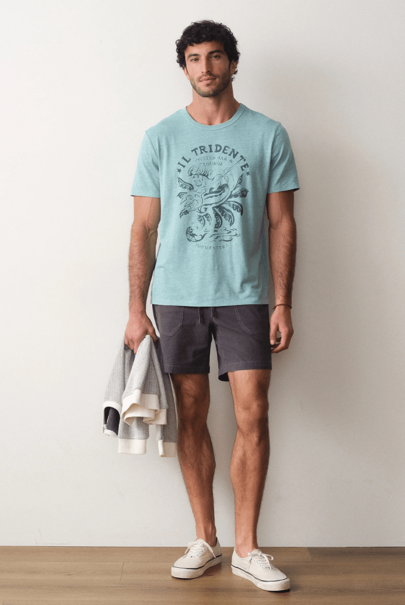T-Shirt - Marine Layer - Hemp Cotton Relaxed Graphic Tee - Archery Close