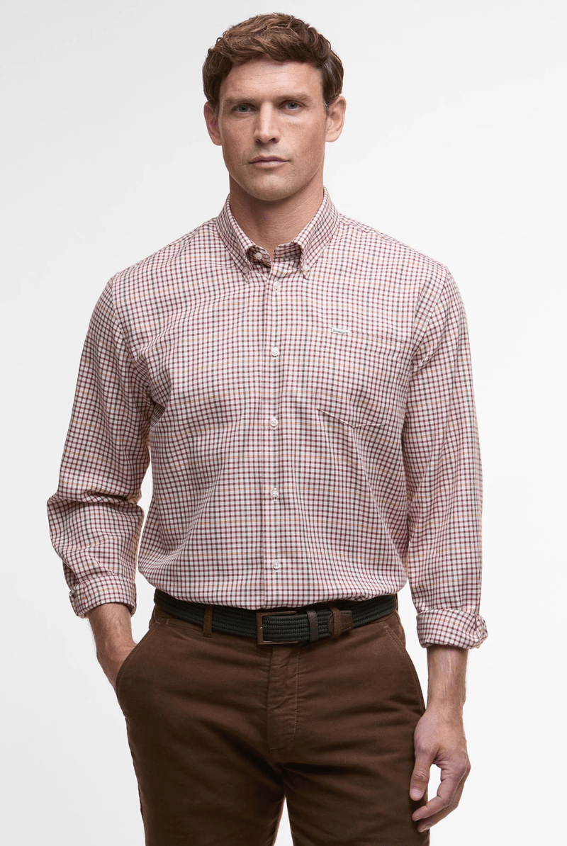 Shirts & Tops - Barbour - Henderson Thermo Weave Long - Sleeved Shirt - Archery Close