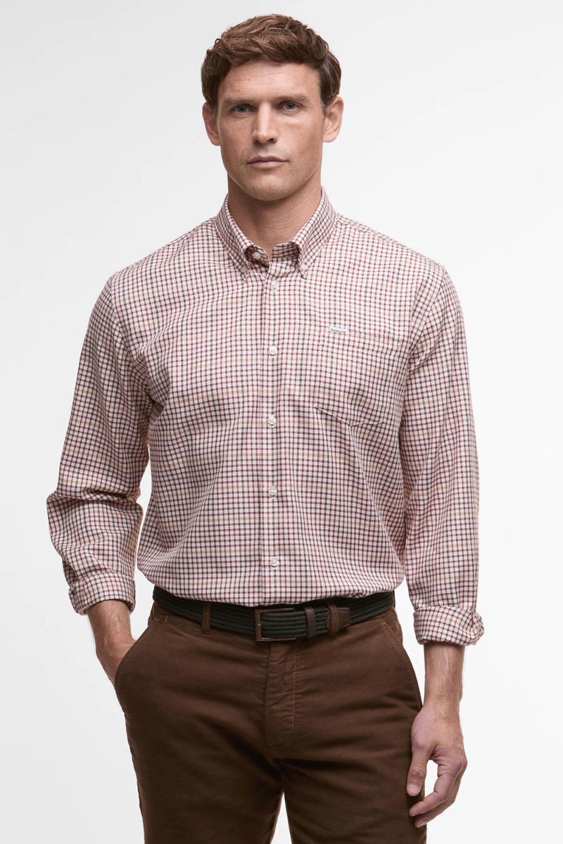 Shirts & Tops - Barbour - Henderson Thermo Weave Long - Sleeved Shirt - Archery Close