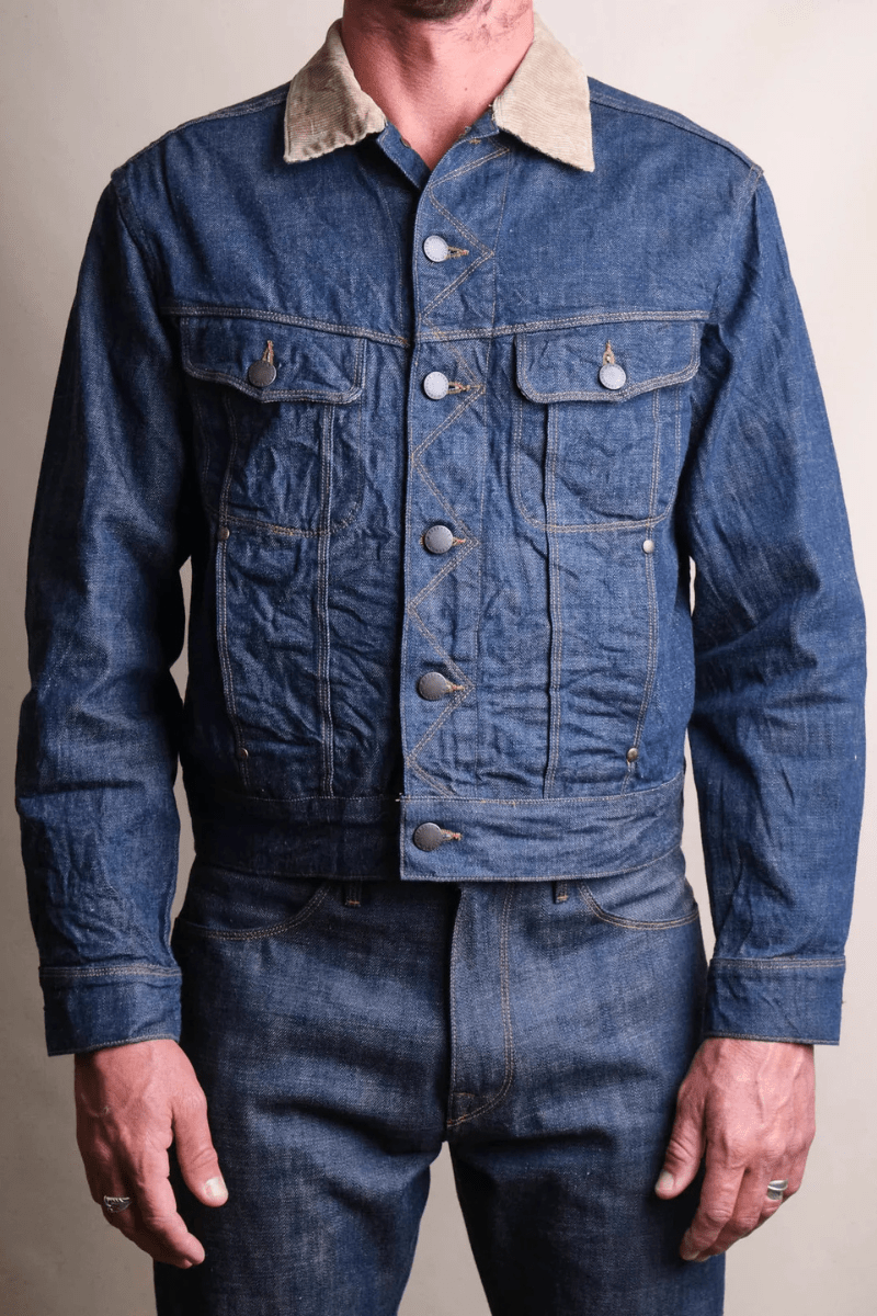 Outerwear - Freenote Cloth - High Low 13 Ounce Natural Indigo Rinsed Jacket - Archery Close