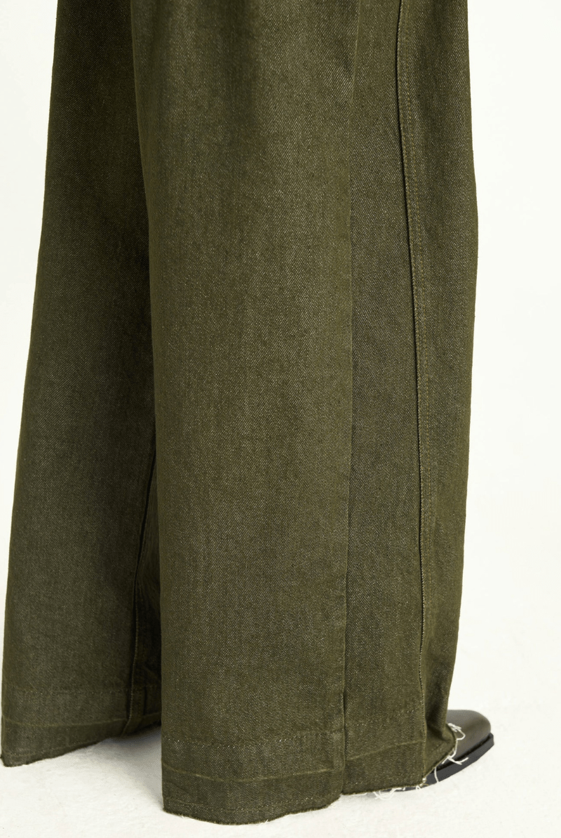 Pants - Cotelac - High - Waisted Wide - Leg Jean in Mousse - Archery Close