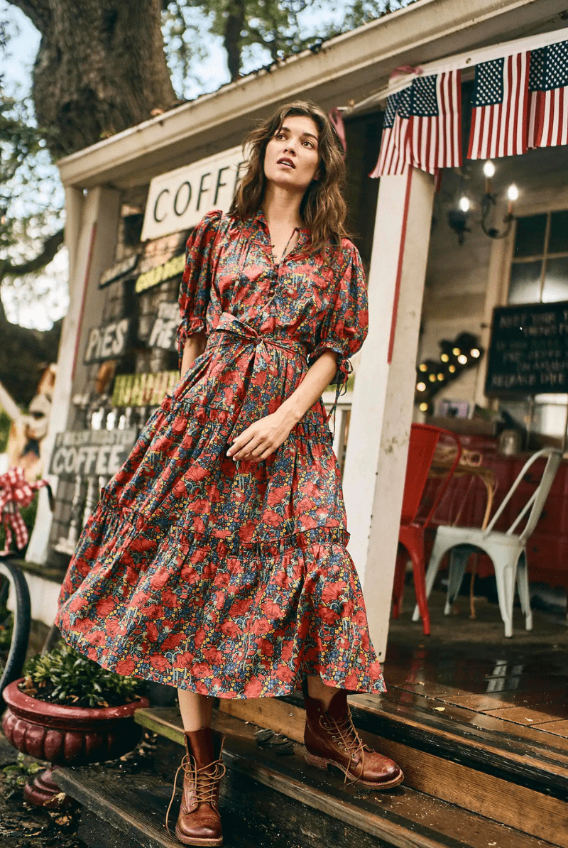 Dresses - Hunter Bell - Holloway Dress in Clementina Daisy - Archery Close