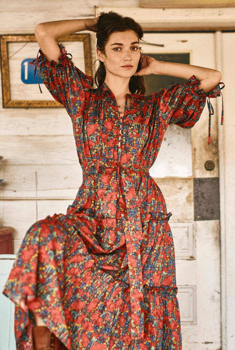 Dresses - Hunter Bell - Holloway Dress in Clementina Daisy - Archery Close