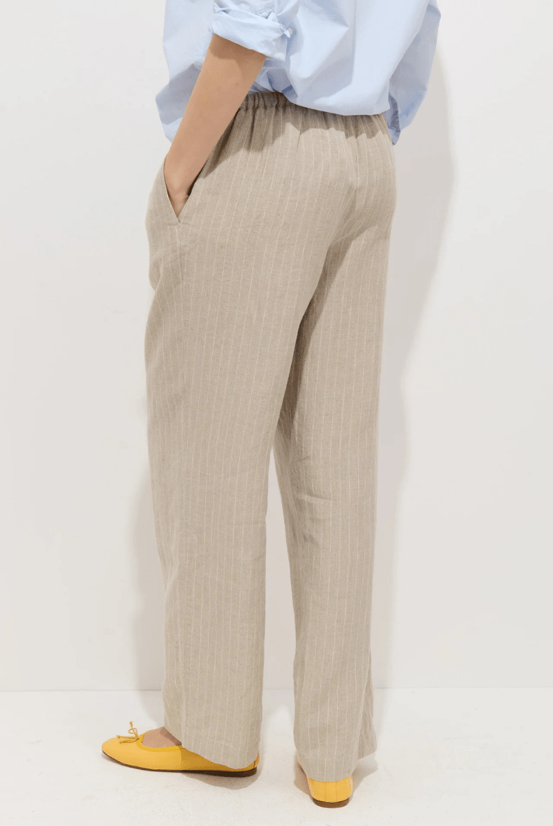 Pants - Alex Mill - Hudson Pinstripe Pant in Linen - Archery Close