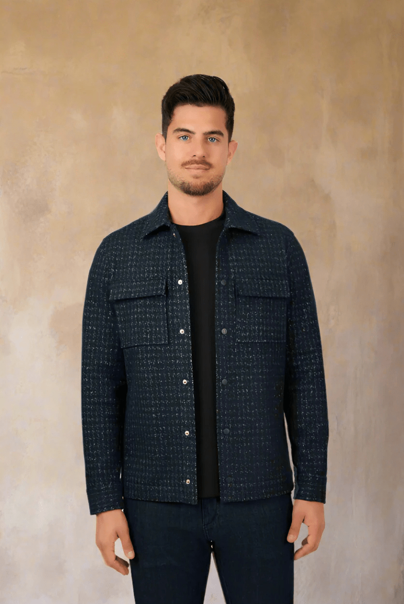 Outerwear - Stone Rose - Hunter Houndstooth Jacquard Jacket - Archery Close