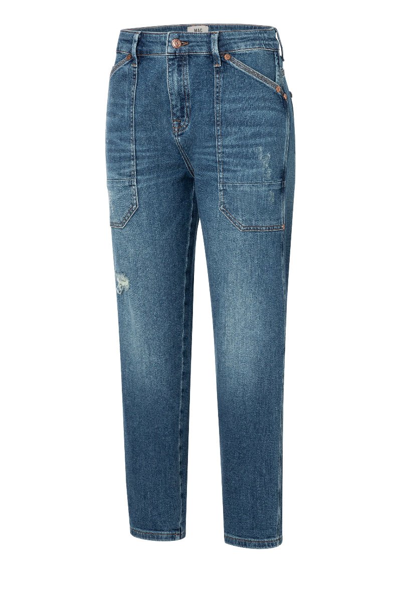 Blue jeans on a white background