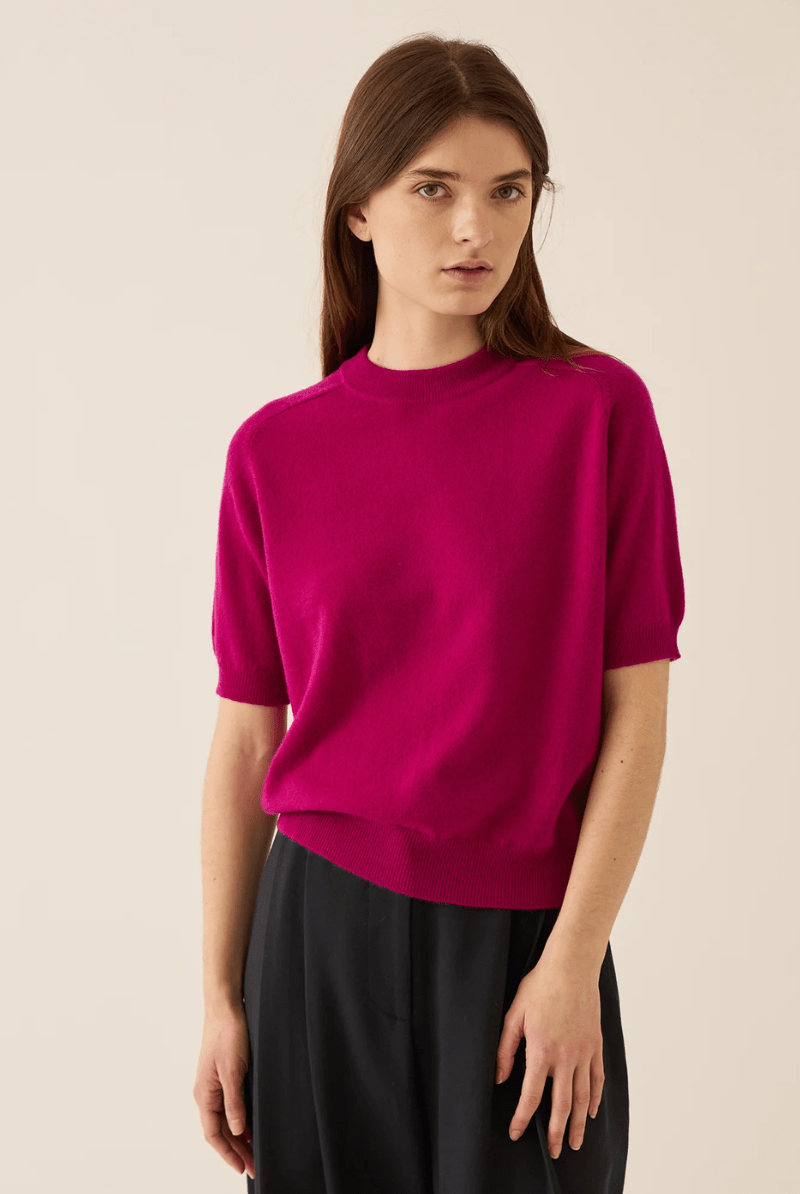 Sweater - DemyLee - Irelia Cashmere Top in Radish - Archery Close