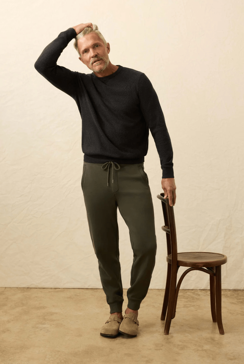 Sweater - Faherty Brand - Jackson Crew Sweater - Archery Close