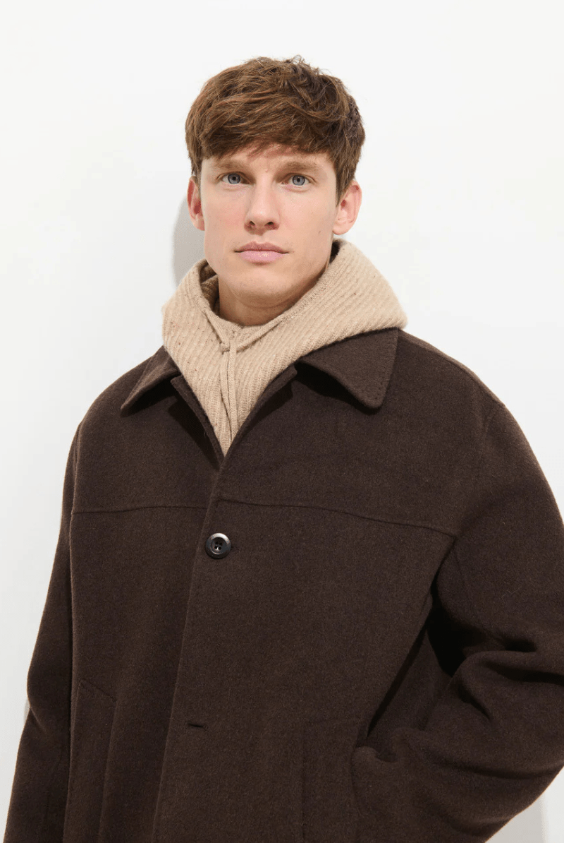 Outerwear - Alex Mill - Jacob Coat in Wool - Espresso - Archery Close