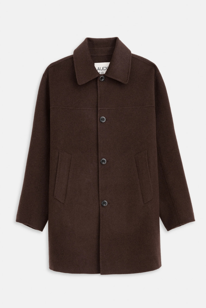 Outerwear - Alex Mill - Jacob Coat in Wool - Espresso - Archery Close