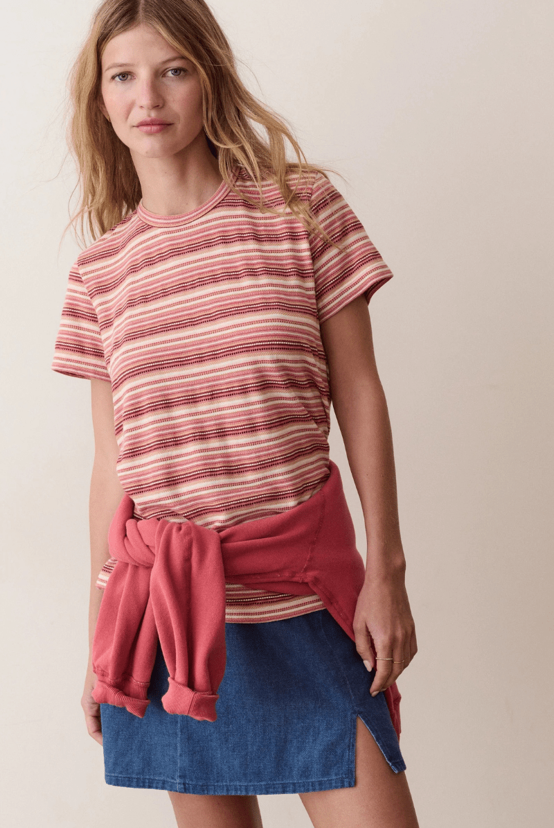 Shirts & Tops - Marine Layer - Jacquard Stripe Tee in Sunset Stripe - Archery Close