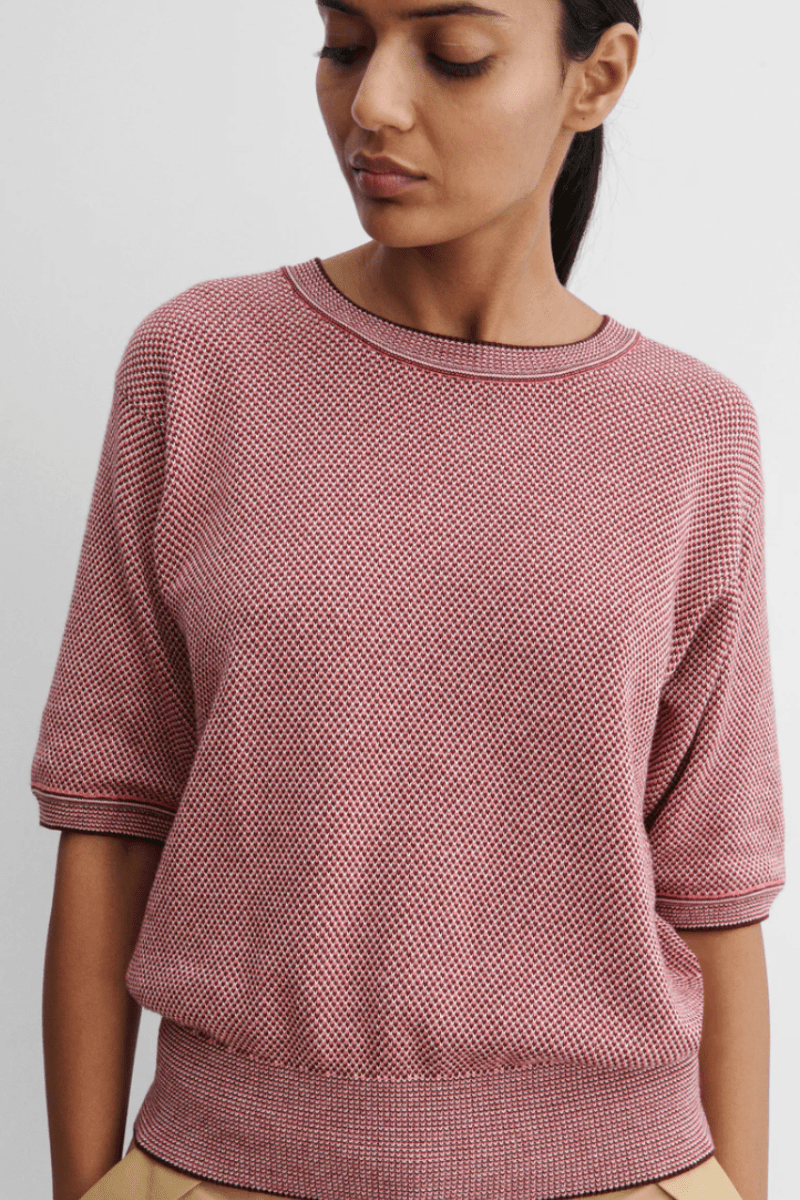 Sweater - Rachel Comey - Jeram Top in Scarlet Multi - Archery Close