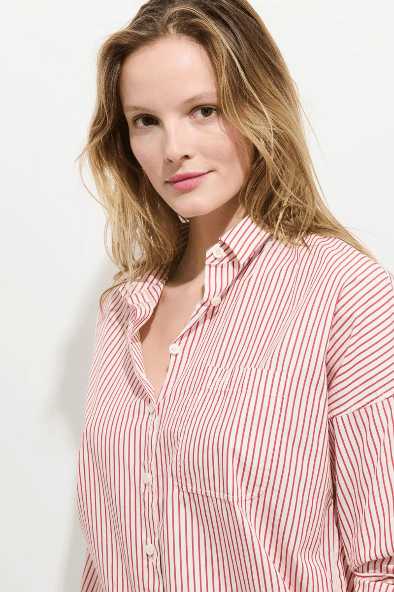 Shirts & Tops - Alex Mill - Jo Striped Shirt in White/Red Stripe - Archery Close