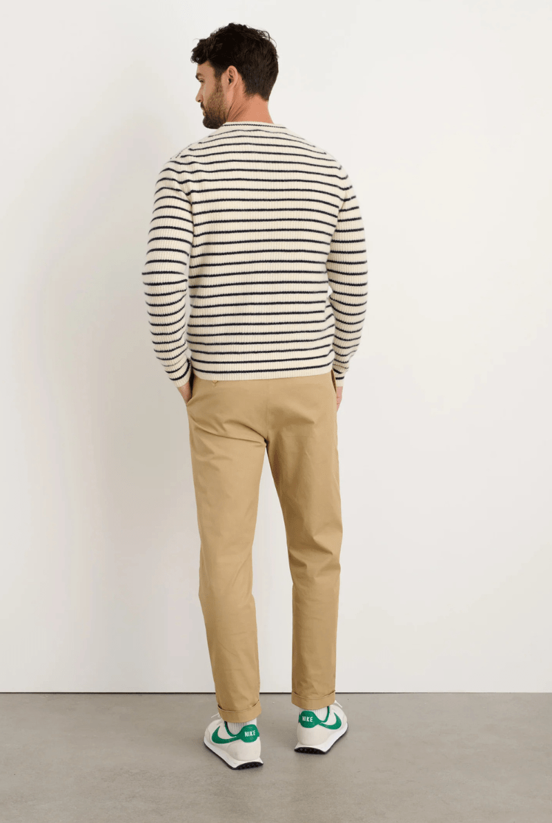 Sweater - Alex Mill - Jordan Sweater in Striped Cashmere - Archery Close