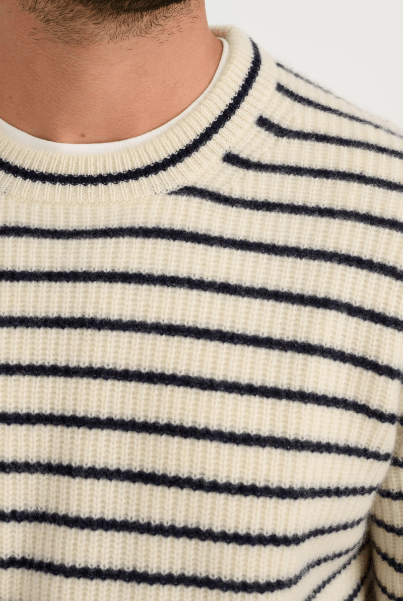 Sweater - Alex Mill - Jordan Sweater in Striped Cashmere - Archery Close