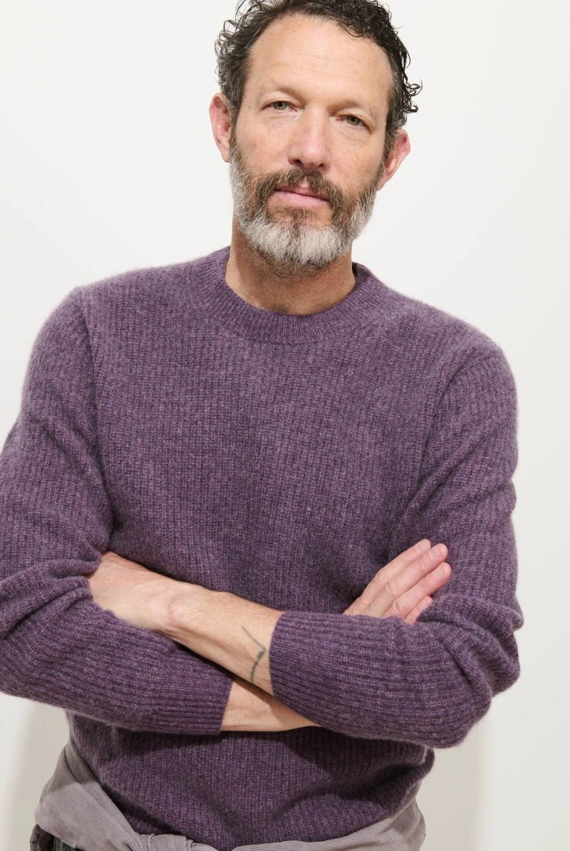Alex Mill Jordan Sweater in Washed Cashmere - Heather Amethyst