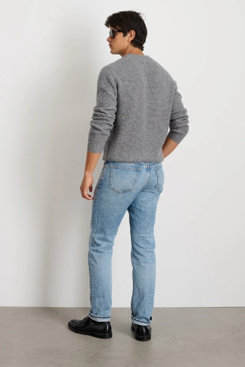 Alex Mill Jordan Sweater in Washed Cashmere - Marled Heather Grey