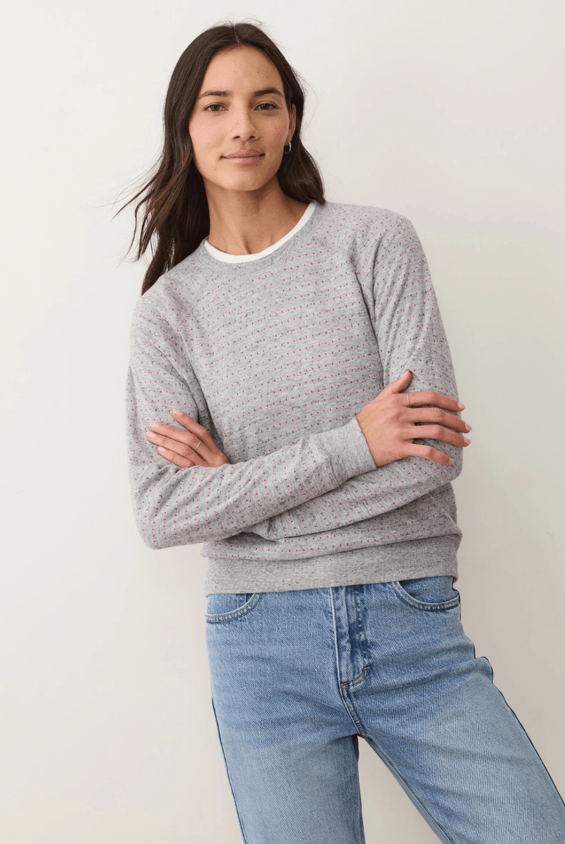 Shirts & Tops - Marine Layer - Juno Reversible Raglan in Heather Grey/Pink - Archery Close