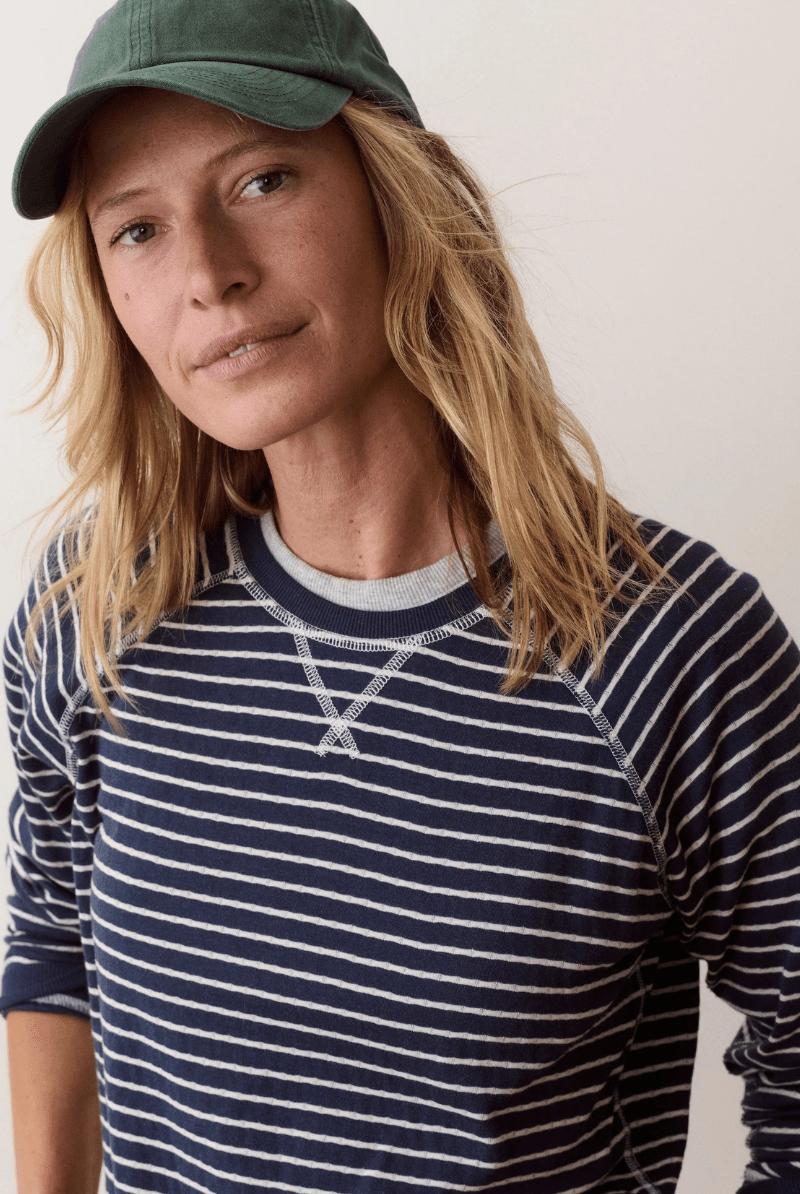 Shirts & Tops - Marine Layer - Juno Reversible Raglan in Twilight Stripe - Archery Close