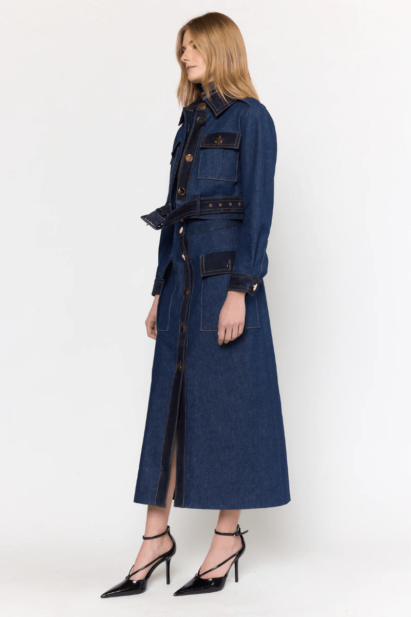 Outerwear - Christy Lynn - Kalita Jacket in Dark Indigo - Archery Close