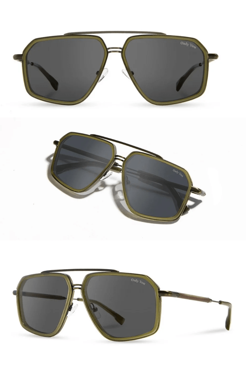 Sunglasses - Shwood Eyewear - Keizer Sunglasses - Pine & Antique Brass - Archery Close