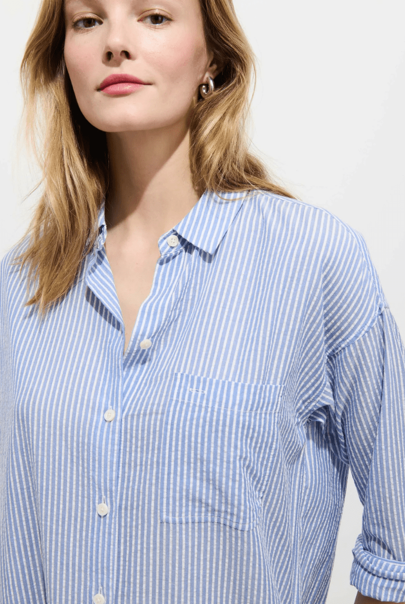 Dresses - Alex Mill - Kerry Shirtdress in Seersucker - Archery Close