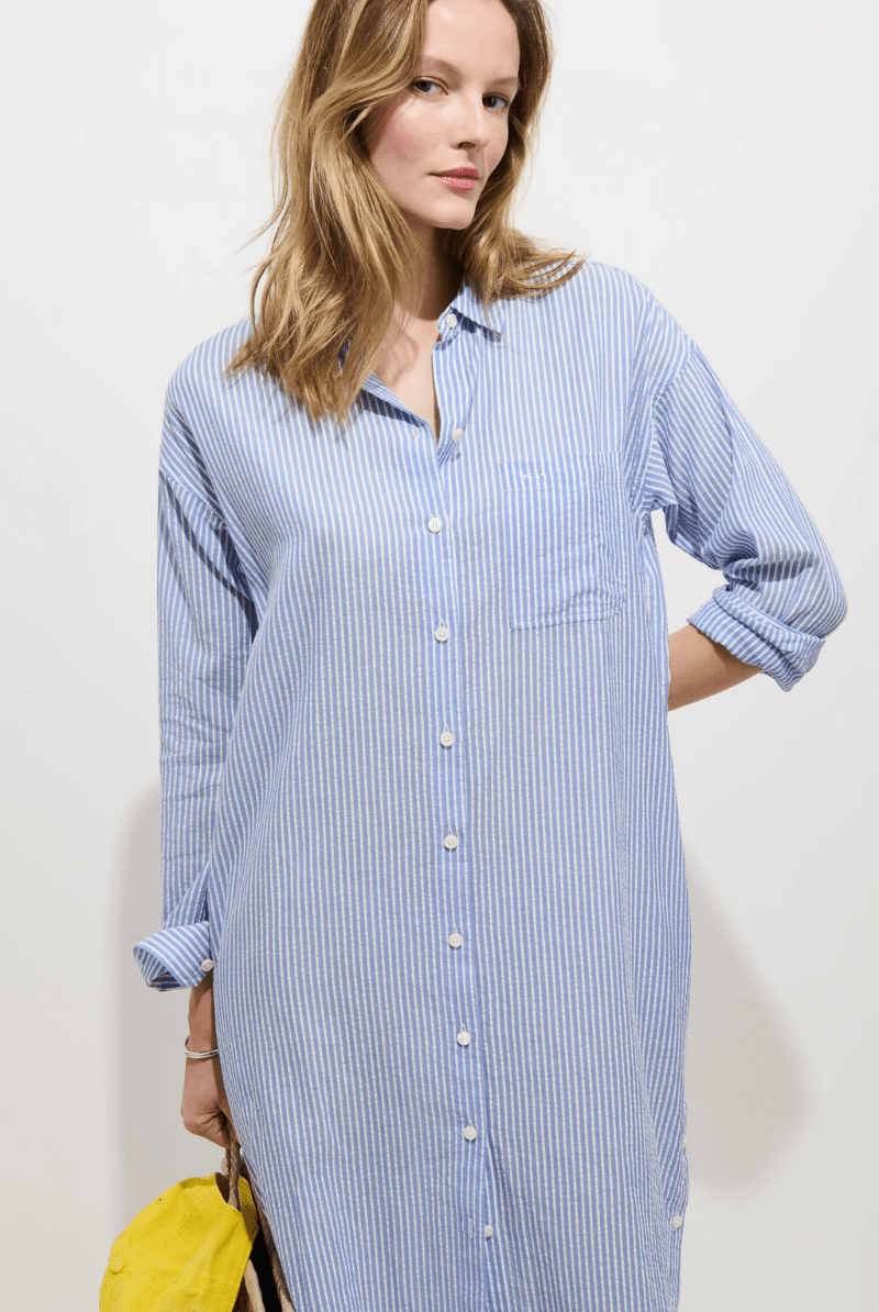 Dresses - Alex Mill - Kerry Shirtdress in Seersucker - Archery Close
