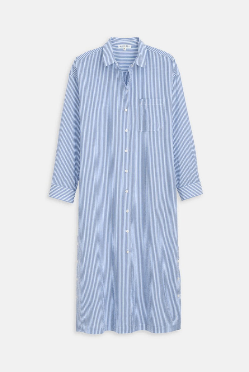 Dresses - Alex Mill - Kerry Shirtdress in Seersucker - Archery Close
