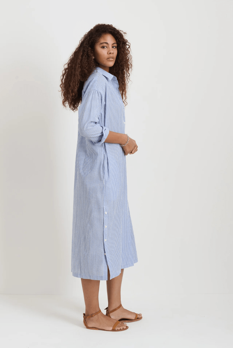 Dresses - Alex Mill - Kerry Shirtdress in Seersucker - Archery Close