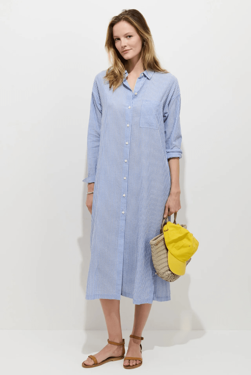 Dresses - Alex Mill - Kerry Shirtdress in Seersucker - Archery Close
