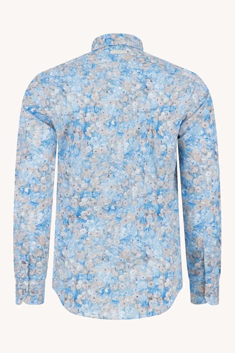 Floral patterned shirt on a white background