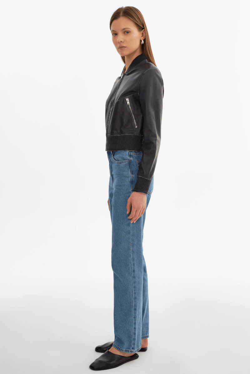 Outerwear - Lamarque - Kordella Reversible Leather in Charcoal/Snake - Archery Close