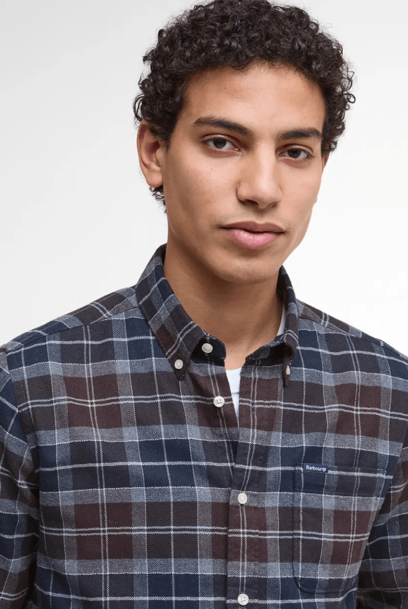 Shirts & Tops - Barbour - Kyeloch Tailored Long - Sleeved Shirt - Archery Close