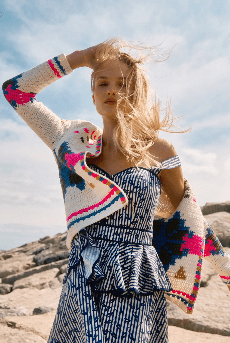 Dresses - Hunter Bell - Lacey Dress in Vine Stripe - Archery Close