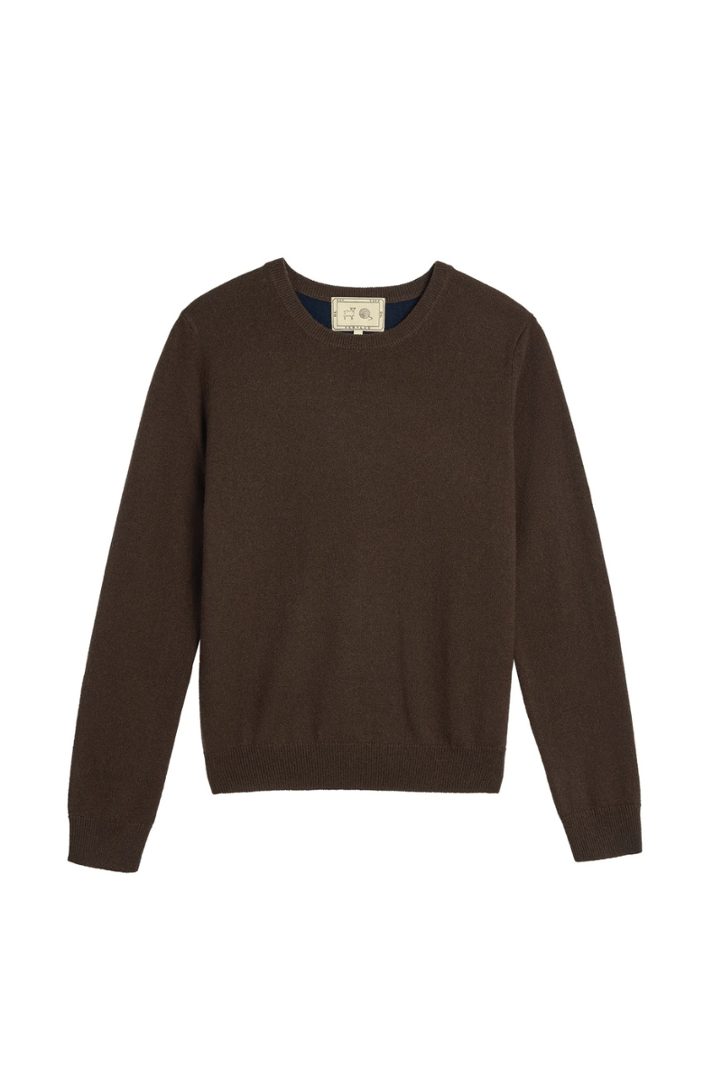 Sweater - DemyLee - Laney Cashmere Sweater in Espresso/Navy - Archery Close