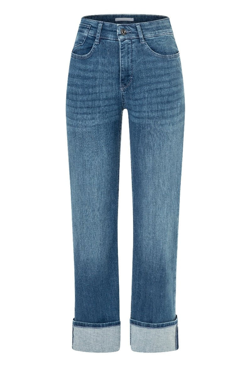 Blue jeans on a white background