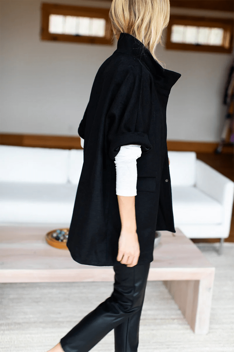 Outerwear - Emerson Fry - Layering Jacket in Black Wool Cashmere - Archery Close
