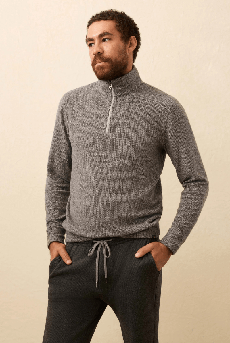 Sweater - Faherty Brand - Legend Sweater Quarter Zip - Archery Close