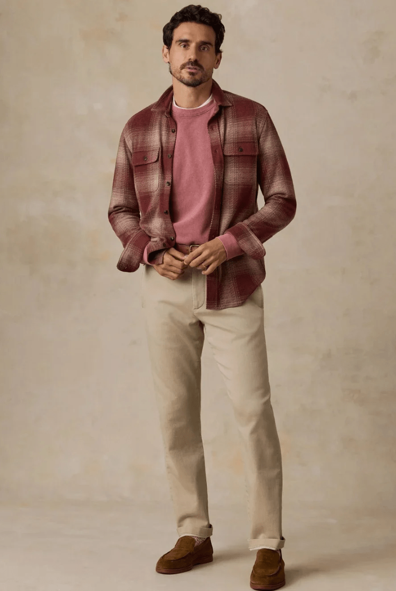 Shirts & Tops - Faherty Brand - Legend Sweater Shirt in Cedar Ombre Plaid - Archery Close