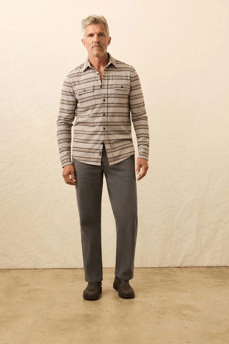 Shirts & Tops - Faherty Brand - Legend Sweater Shirt in Rock Coast Stripe - Archery Close