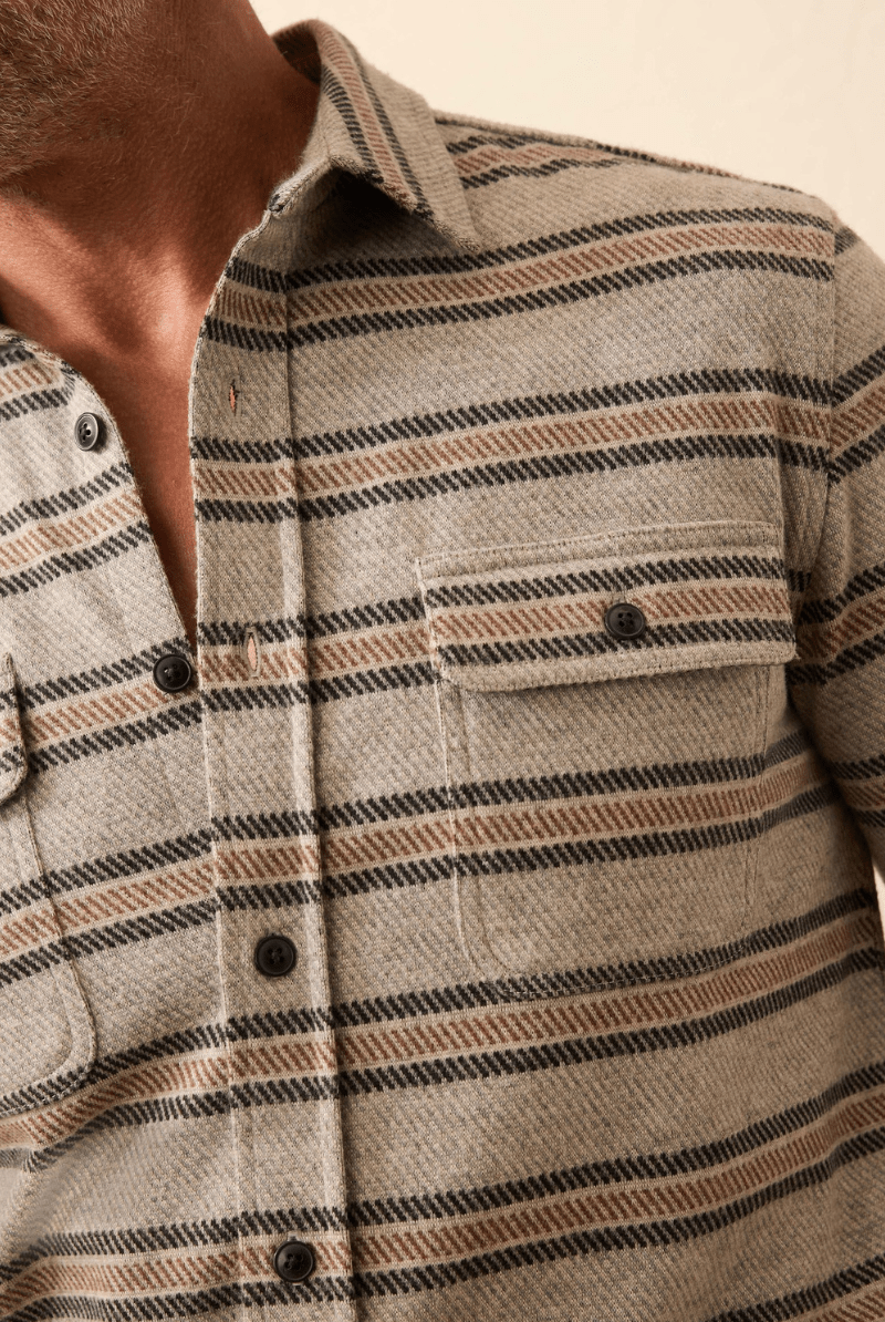 Shirts & Tops - Faherty Brand - Legend Sweater Shirt in Rock Coast Stripe - Archery Close