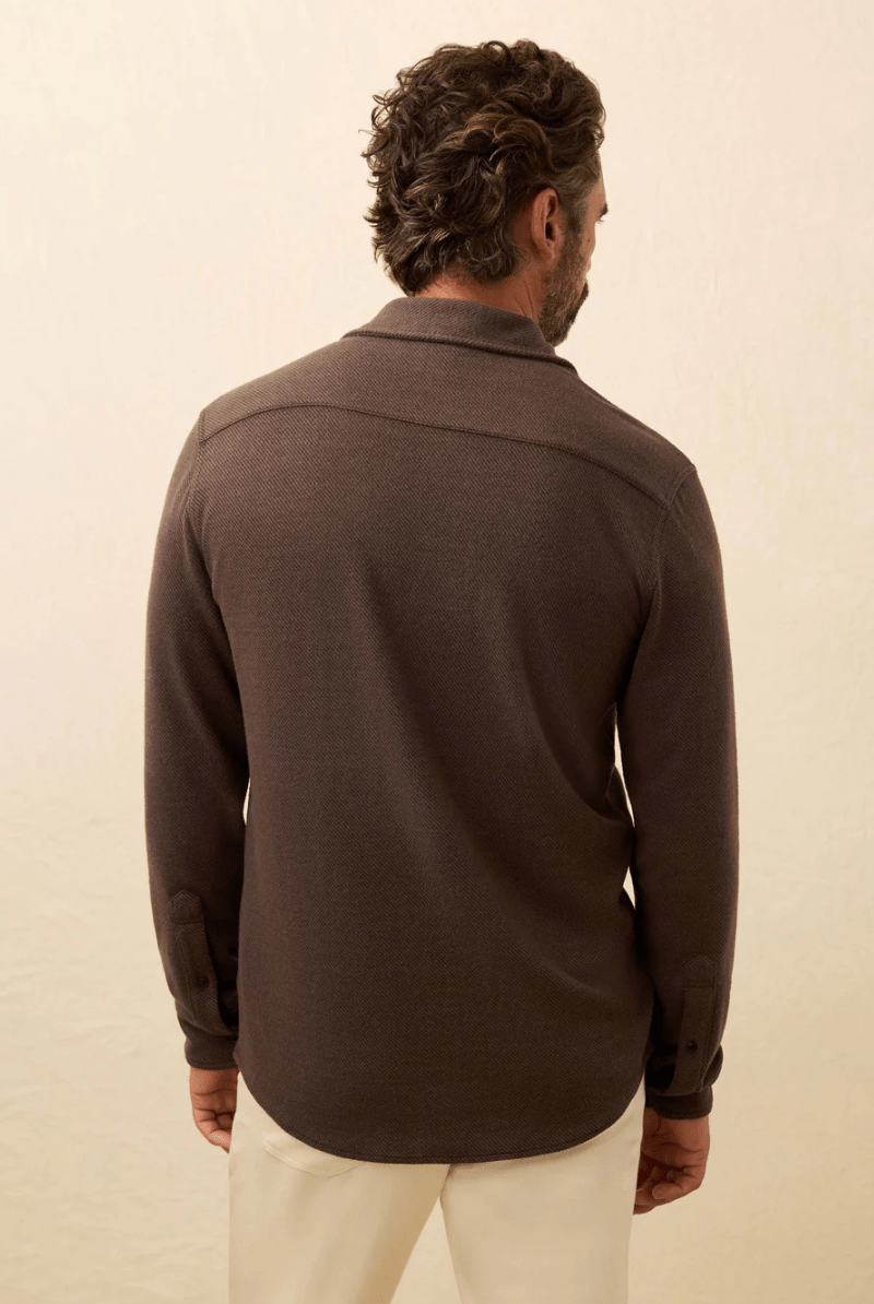 Shirts & Tops - Faherty Brand - Legend Sweater Shirt in Valley Brown Twill - Archery Close