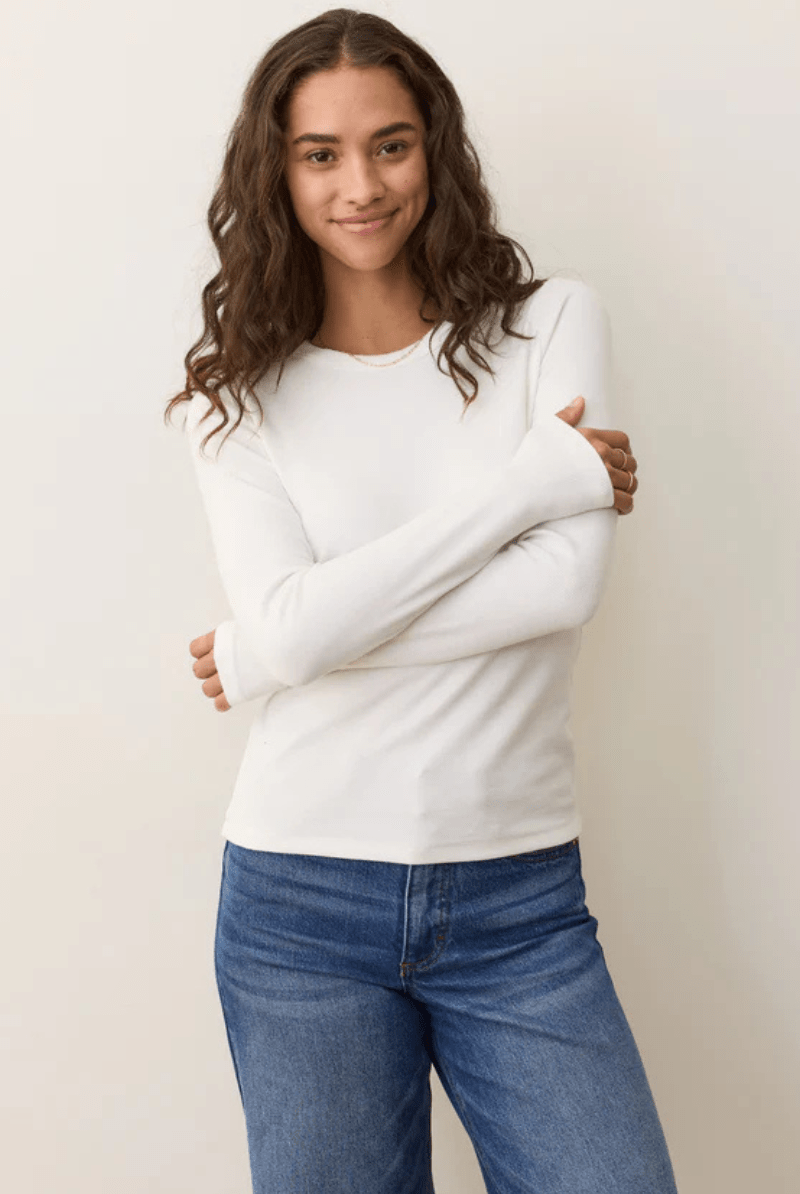 Shirts & Tops - Marine Layer - Lexi Rib Sun - In Longsleeve Crew Tee - Archery Close