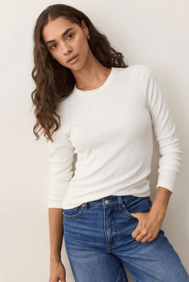 Shirts & Tops - Marine Layer - Lexi Rib Sun - In Longsleeve Crew Tee - Archery Close