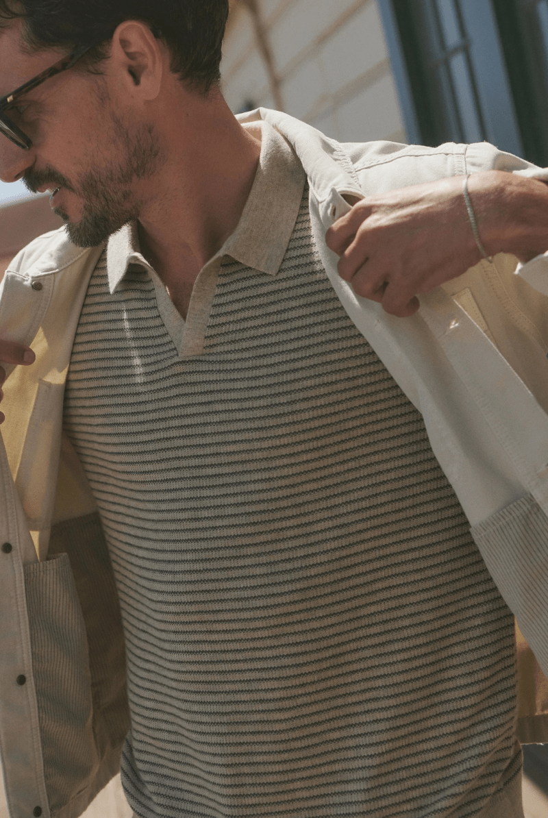 Shirts & Tops - Marine Layer - Liam Sweater Polo - Archery Close